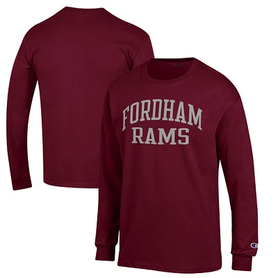 Men's Champion Maroon Fordham Rams Jersey Long Sleeve T-Shirt