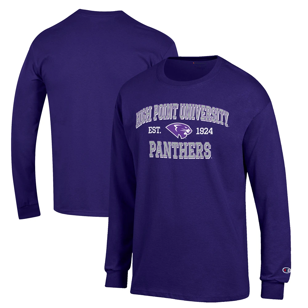 Men's Champion Purple High Point Panthers Jersey Est. Date Long Sleeve T-Shirt