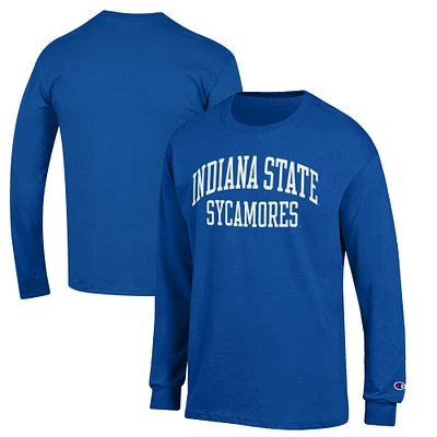 Men's Champion Royal Indiana State Sycamores Jersey Long Sleeve T-Shirt