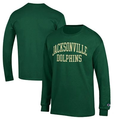 Men's Champion Green JU Dolphins Jersey Long Sleeve T-Shirt