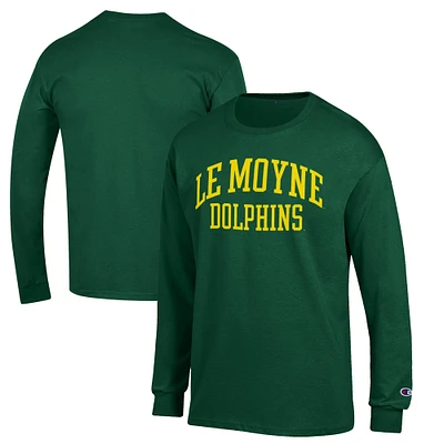 Men's Champion Green Le Moyne Dolphins Jersey Long Sleeve T-Shirt