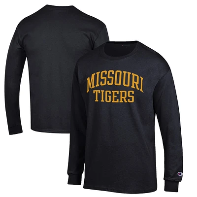 Men's Champion Black Missouri Tigers Jersey Long Sleeve T-Shirt