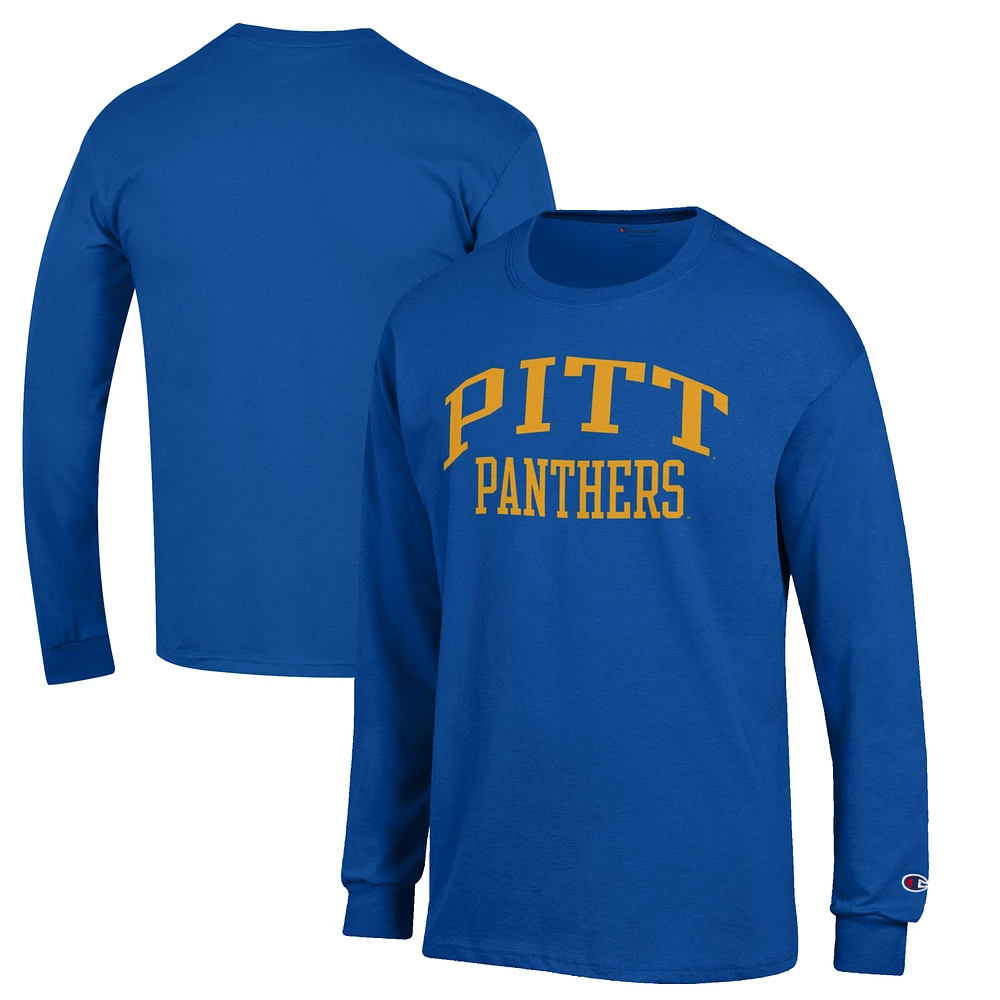 Men's Champion Royal Pitt Panthers Jersey Long Sleeve T-Shirt