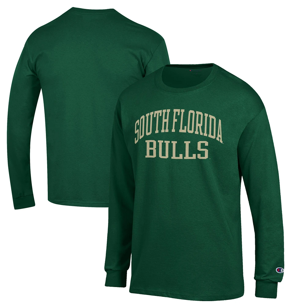 Men's Champion Green South Florida Bulls Jersey Long Sleeve T-Shirt