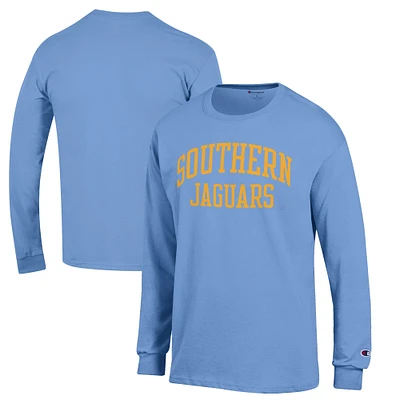 Men's Champion Light Blue Southern University Jaguars Jersey Long Sleeve T-Shirt