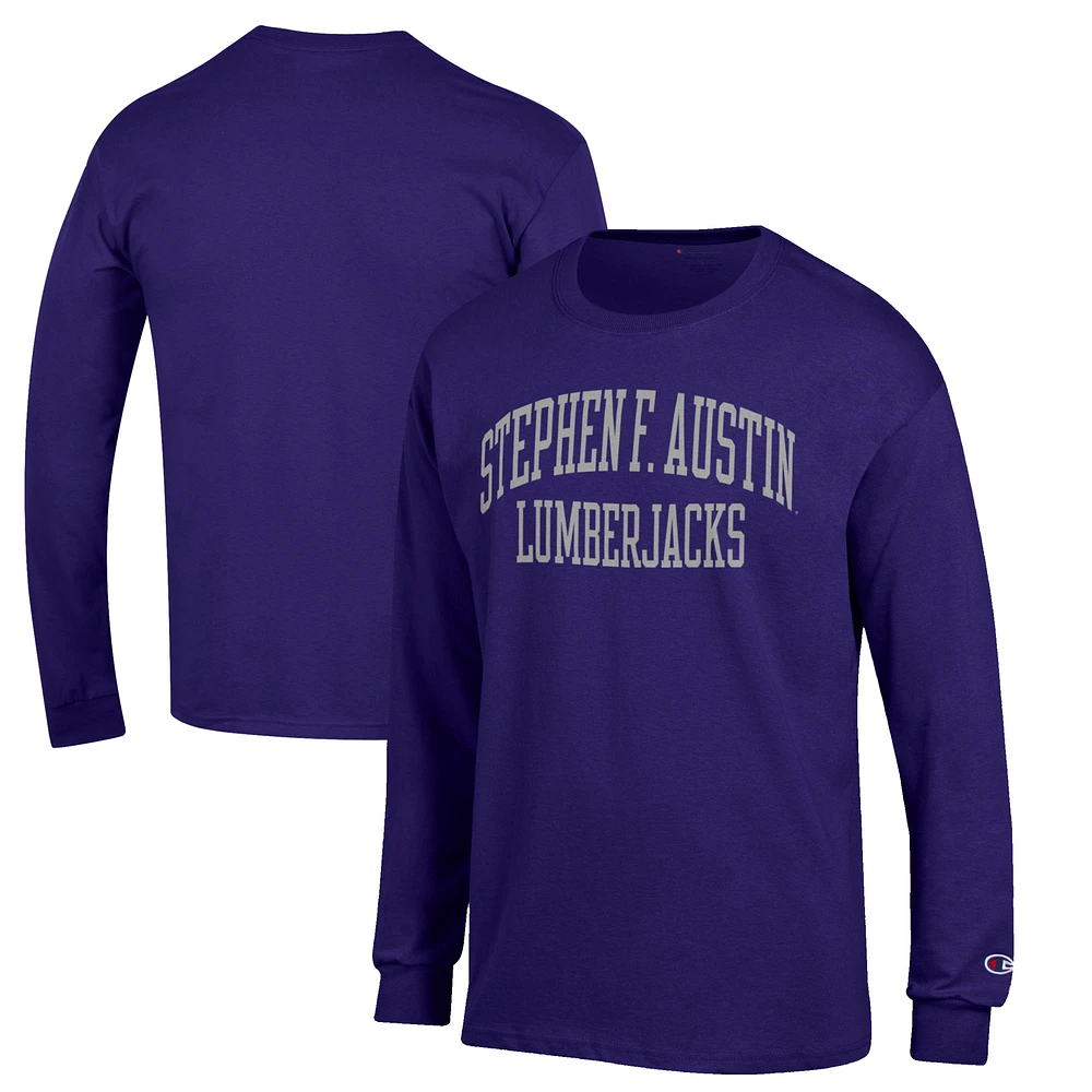Men's Champion Purple Stephen F Austin Lumberjacks Jersey Long Sleeve T-Shirt