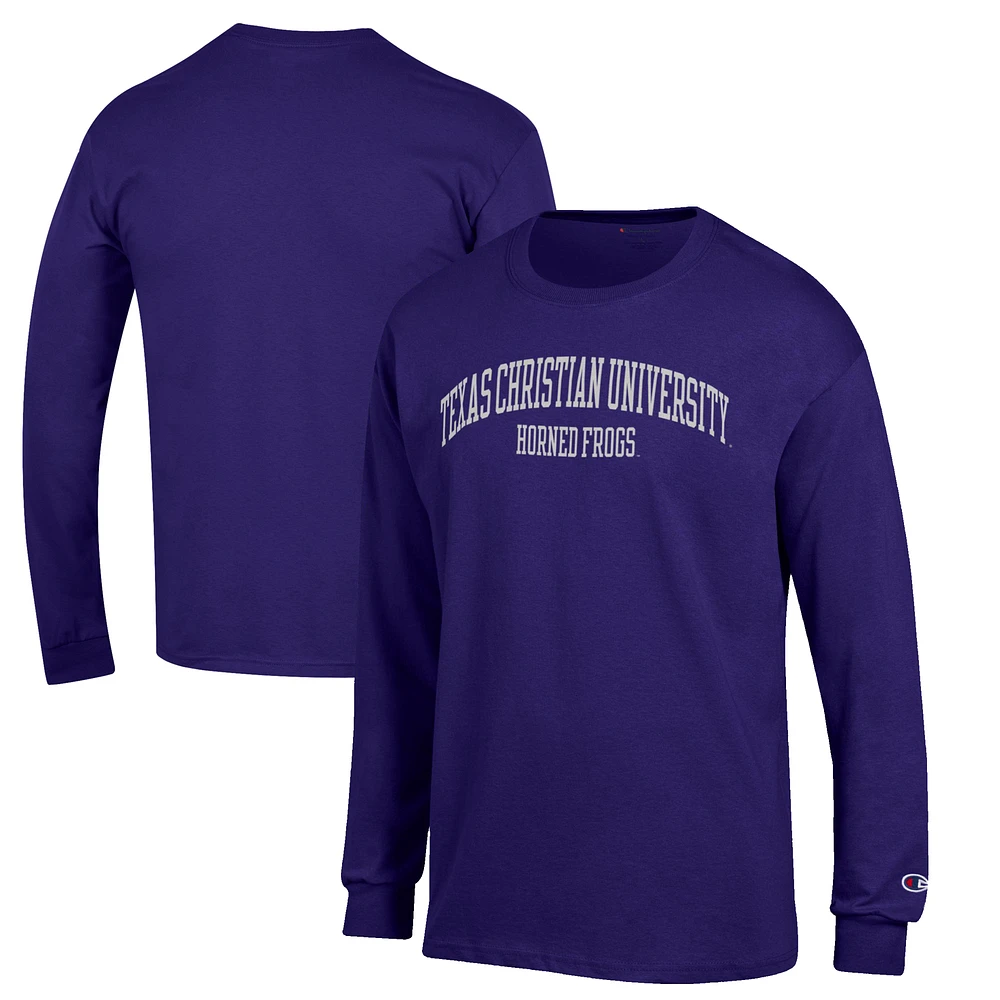 Men's Champion Purple TCU Horned Frogs Jersey Long Sleeve T-Shirt