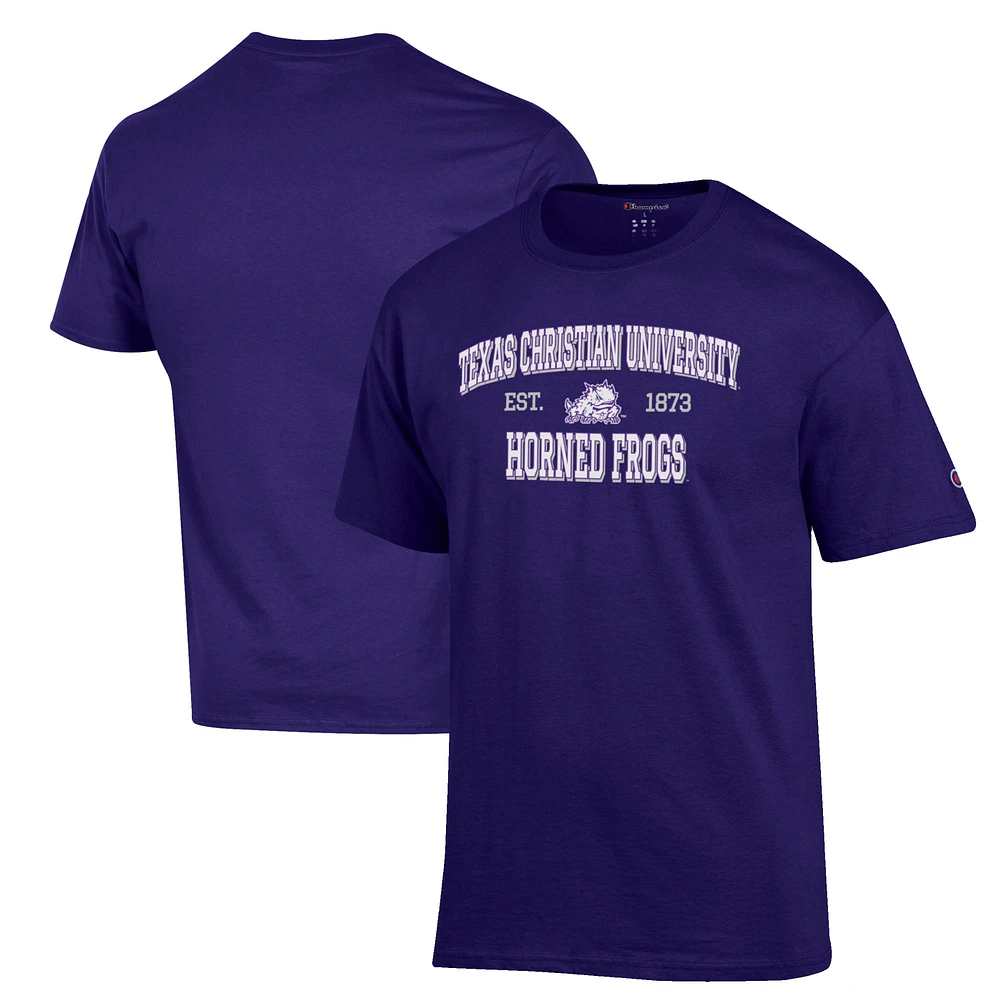 Men's Champion Purple TCU Horned Frogs Jersey Est. Date Long Sleeve T-Shirt