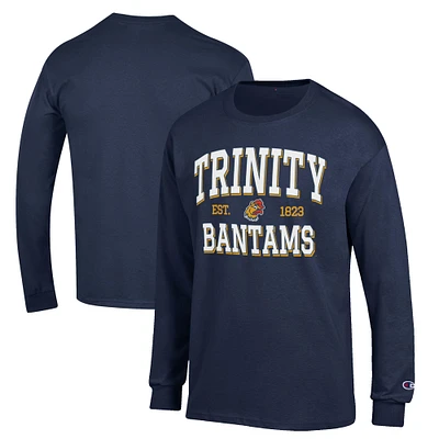Men's Champion Navy Trinity Bantams Jersey Est. Date Long Sleeve T-Shirt