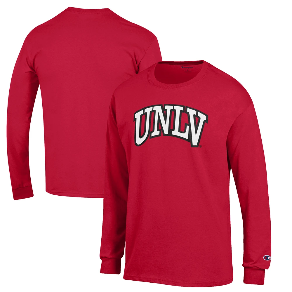 Men's Champion Scarlet UNLV Rebels Jersey Long Sleeve T-Shirt