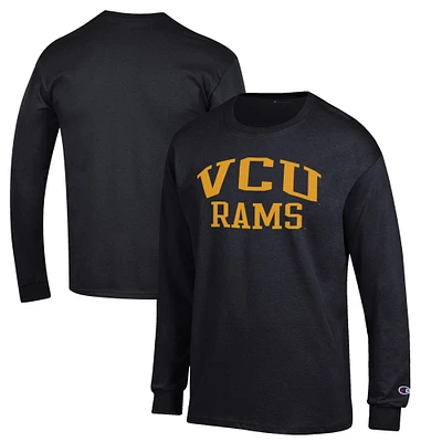 Men's Champion Black VCU Rams Jersey Long Sleeve T-Shirt