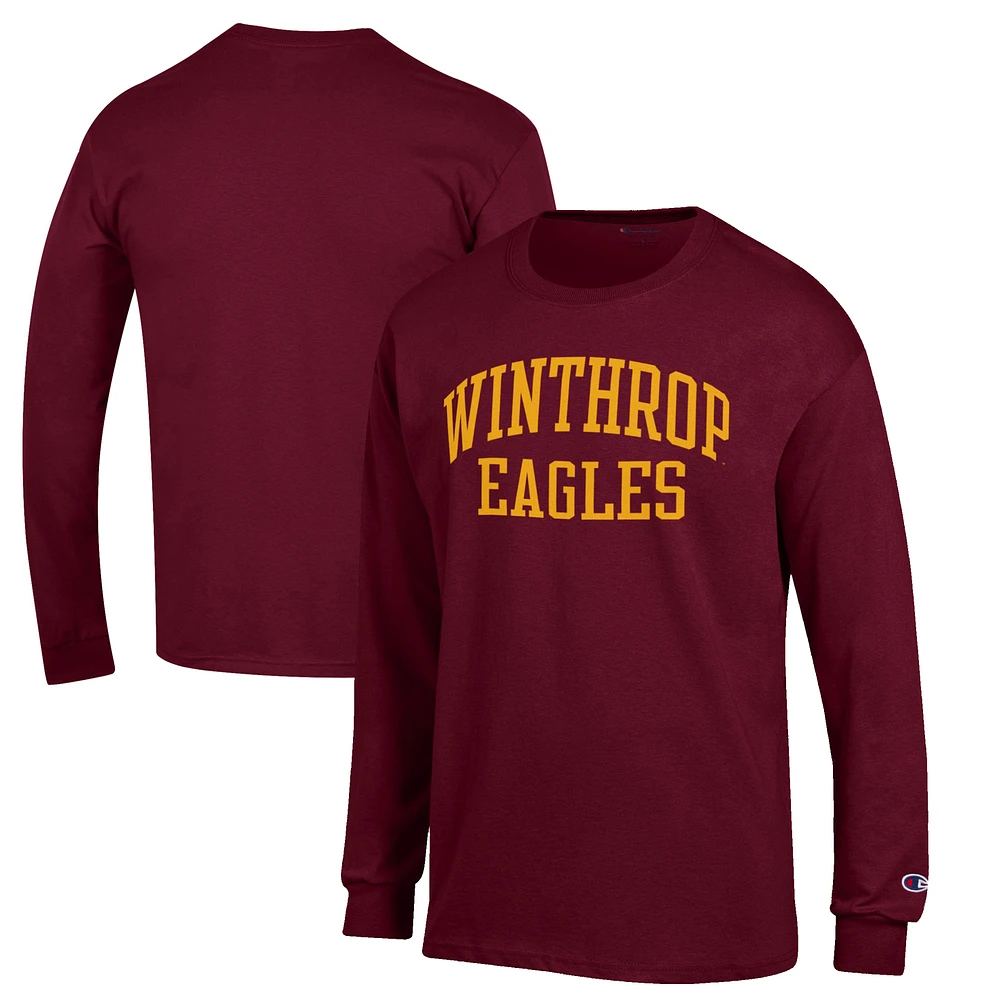 Men's Champion Red Winthrop Eagles Jersey Long Sleeve T-Shirt
