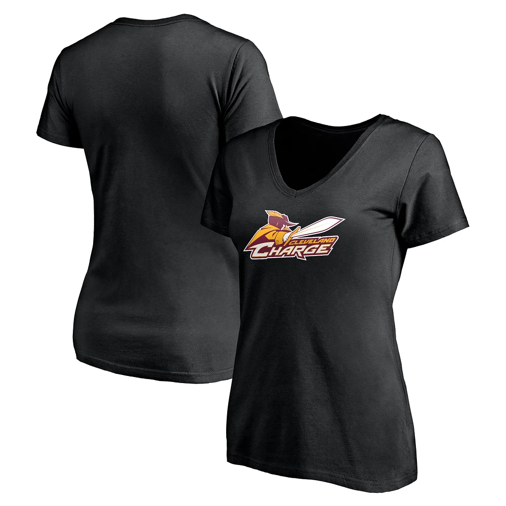 Women's Black Cleveland Charge Midnight Mascot V-Neck T-Shirt
