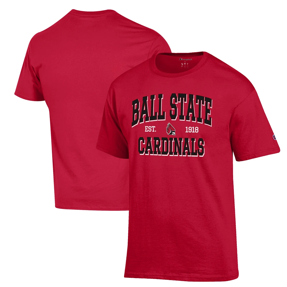 Men's Champion Cardinal Ball State Cardinals Est. Date Jersey T-Shirt