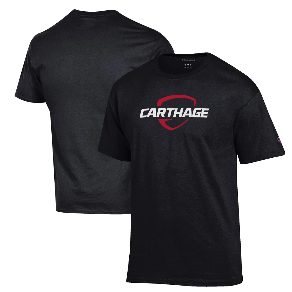 Men's Champion Black Carthage Firebirds Primary Jersey T-Shirt