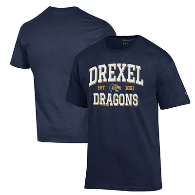 Men's Champion Navy Drexel Dragons Est. Date Jersey T-Shirt