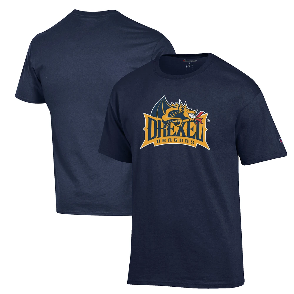 Men's Champion Navy Drexel Dragons Primary Jersey T-Shirt