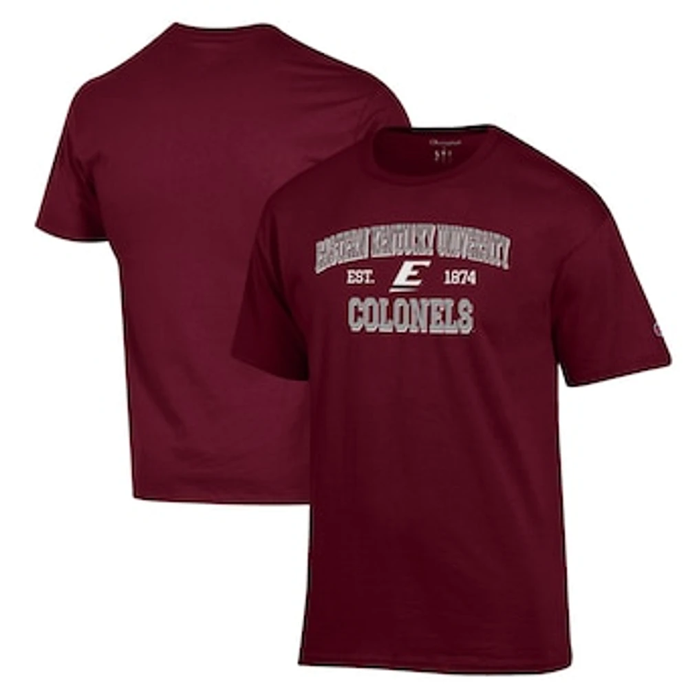 Men's Champion Maroon Eastern Kentucky Colonels Est. Date Jersey T-Shirt