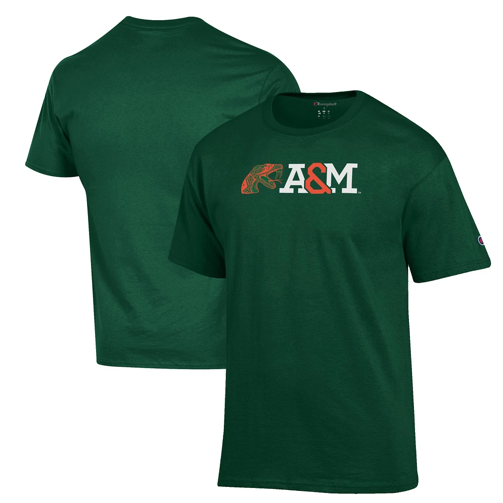 Men's Champion Green Florida A&M Rattlers Primary Jersey T-Shirt