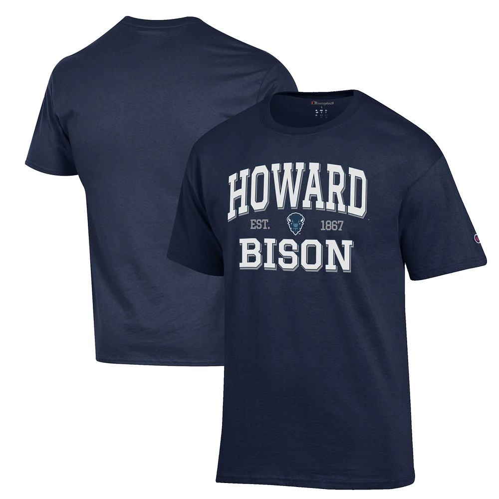 Men's Champion Navy Howard Bison Est. Date Jersey T-Shirt