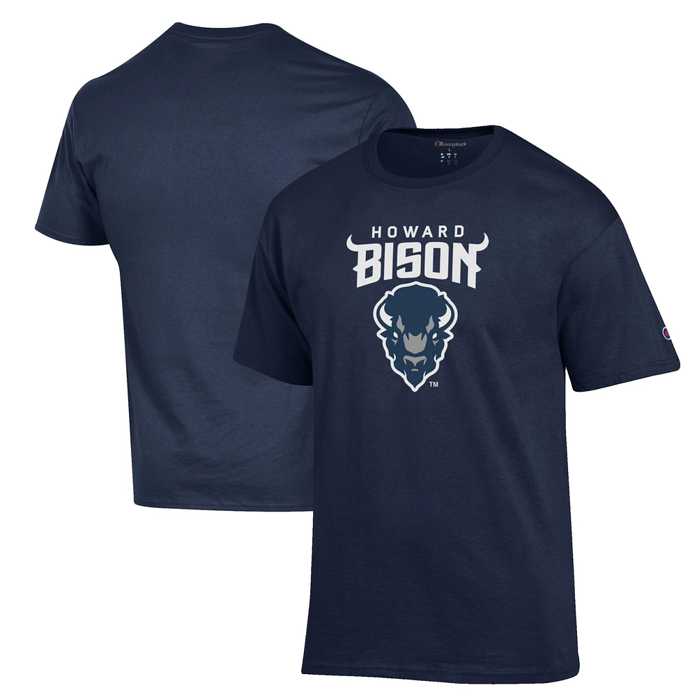 Men's Champion Navy Howard Bison Primary Jersey T-Shirt