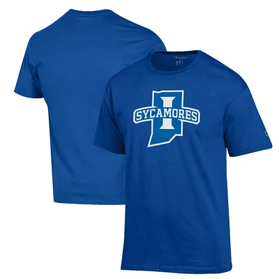 Men's Champion Royal Indiana State Sycamores Primary Jersey T-Shirt