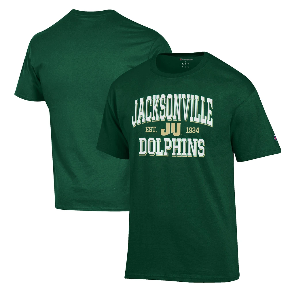 Men's Champion Green JU Dolphins Est. Date Jersey T-Shirt