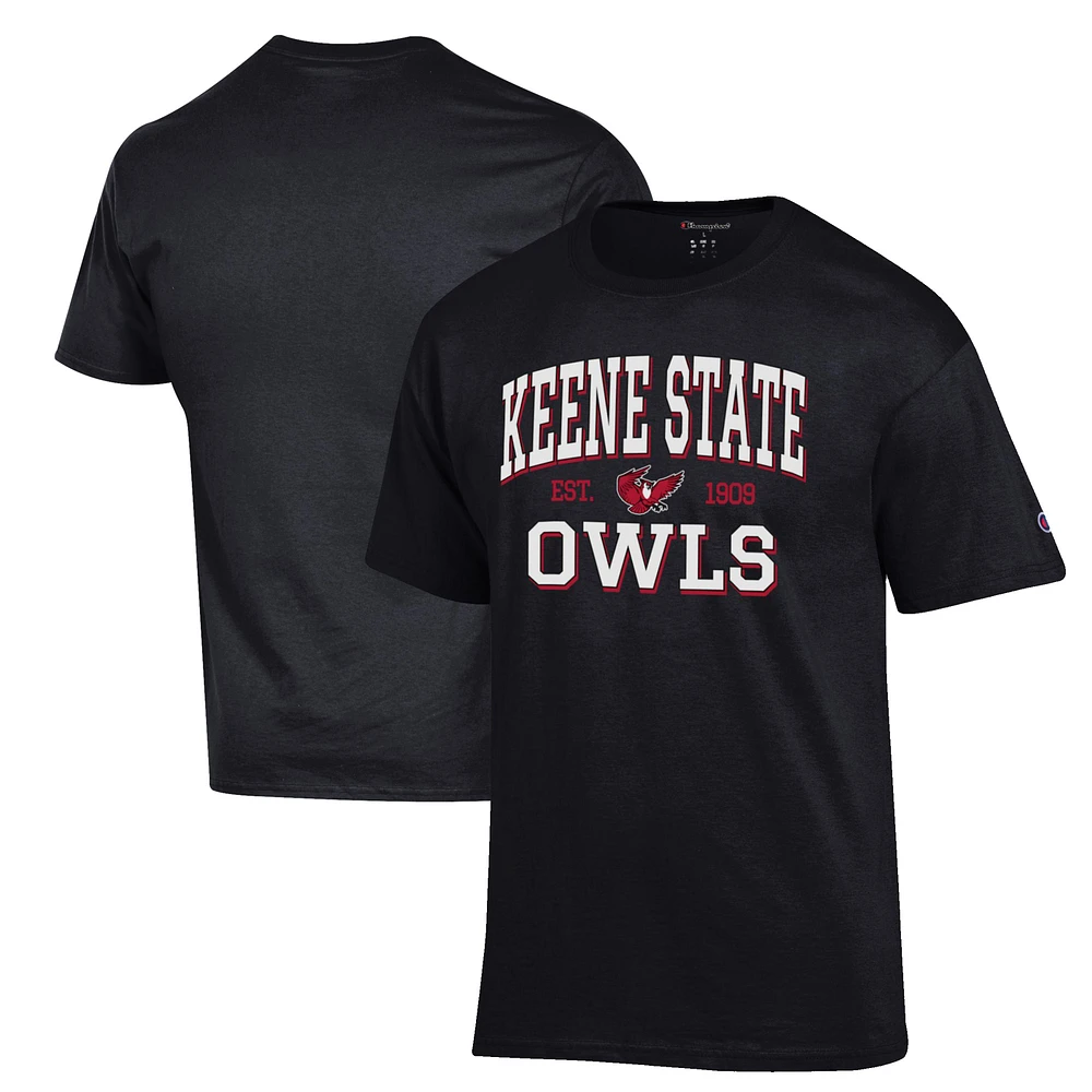 Men's Champion Black Keene State Owls Est. Date Jersey T-Shirt
