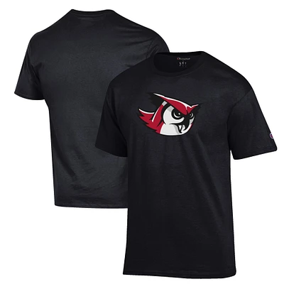 Men's Champion Black Keene State Owls Primary Jersey T-Shirt