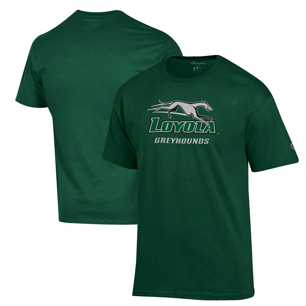 Men's Champion Green Loyola Greyhounds Primary Jersey T-Shirt