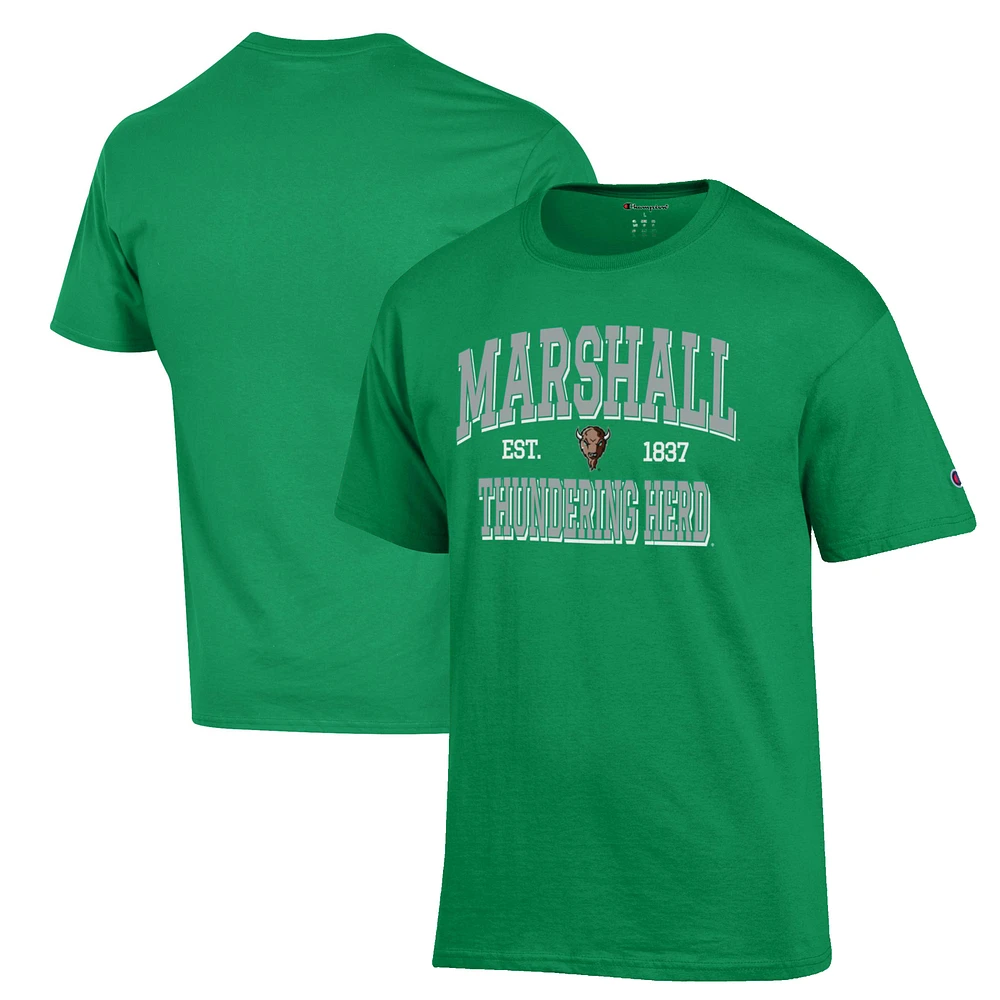 Men's Champion Kelly Green Marshall Thundering Herd Est. Date Jersey T-Shirt