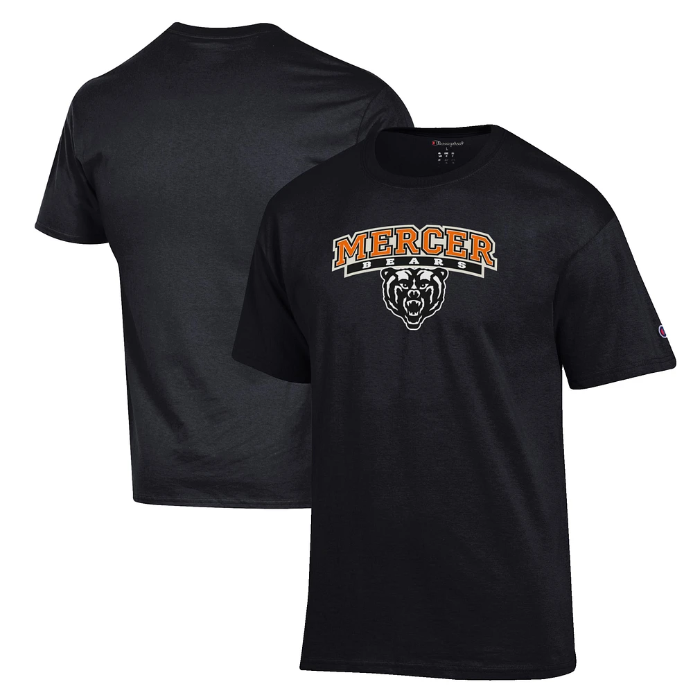 Men's Champion Black Mercer Bears Primary Jersey T-Shirt