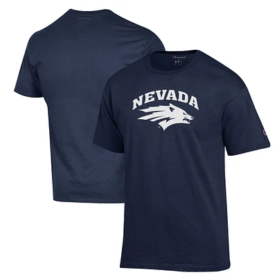 Men's Champion Navy Nevada Wolf Pack Primary Jersey T-Shirt