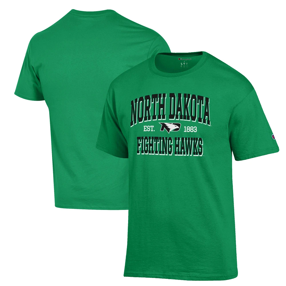 Men's Champion Green North Dakota Est. Date Jersey T-Shirt
