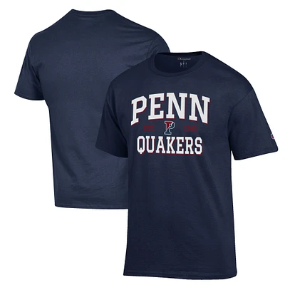 Men's Champion Navy Pennsylvania Quakers Est. Date Jersey T-Shirt