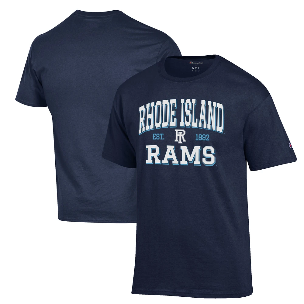 Men's Champion Navy Rhode Island Rams Est. Date Jersey T-Shirt