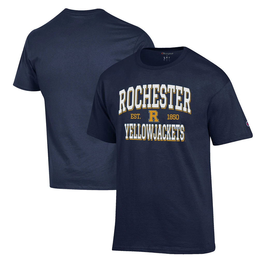 Men's Champion Navy Rochester Yellow Jackets Est. Date Jersey T-Shirt