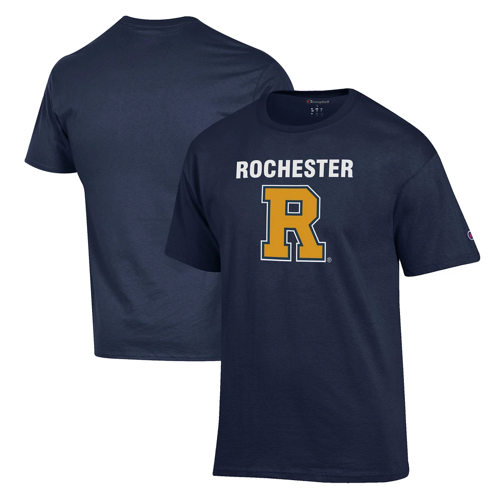 Men's Champion Navy Rochester Yellow Jackets Primary Jersey T-Shirt