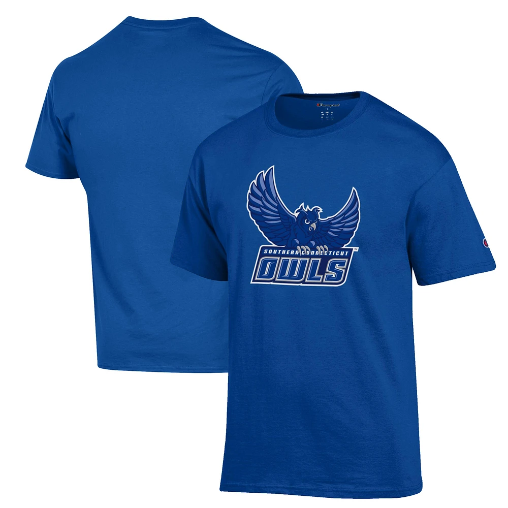 Men's Champion Blue Southern Connecticut Owls Primary Jersey T-Shirt