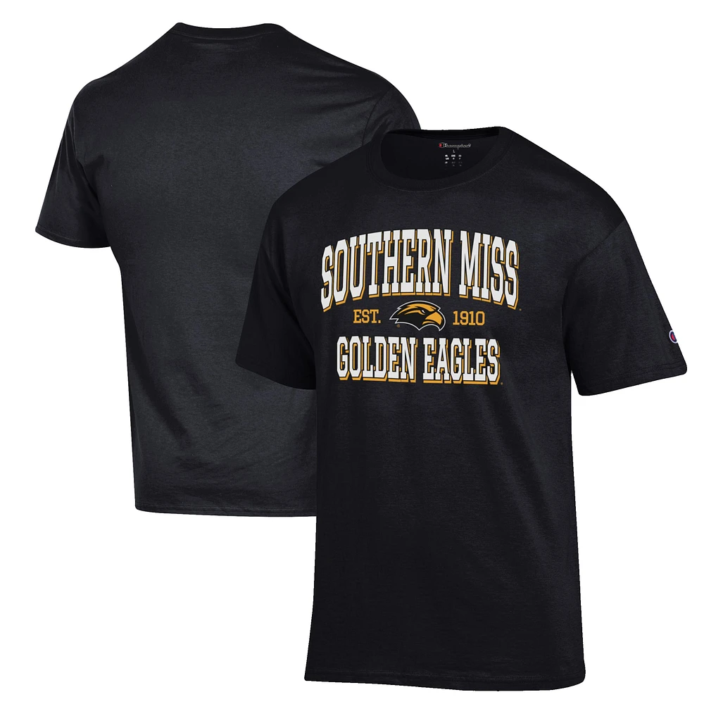 Men's Champion Black Southern Miss Golden Eagles Est. Date Jersey T-Shirt
