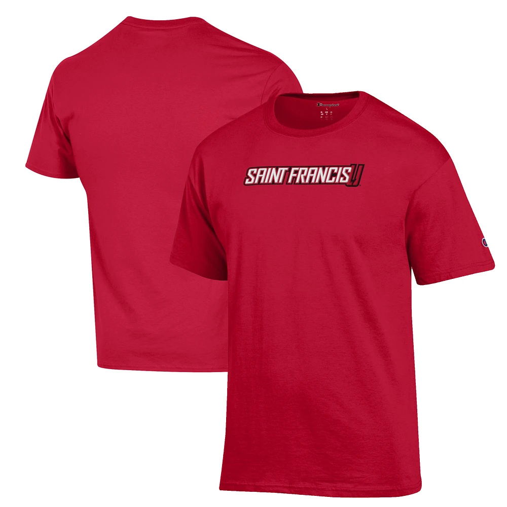 Men's Champion Red Saint Francis Flash Primary Jersey T-Shirt