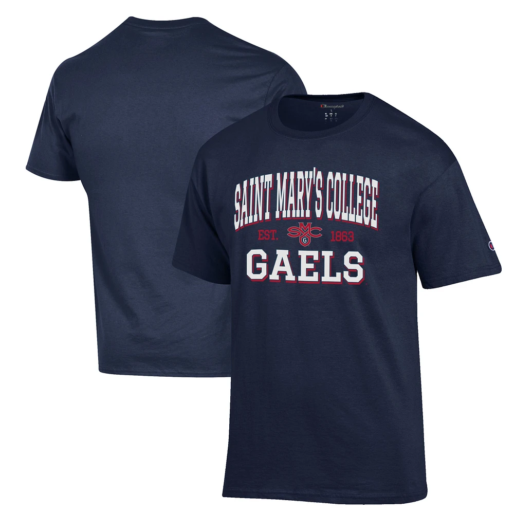 Men's Champion Navy Saint Mary's Gaels Est. Date Jersey T-Shirt