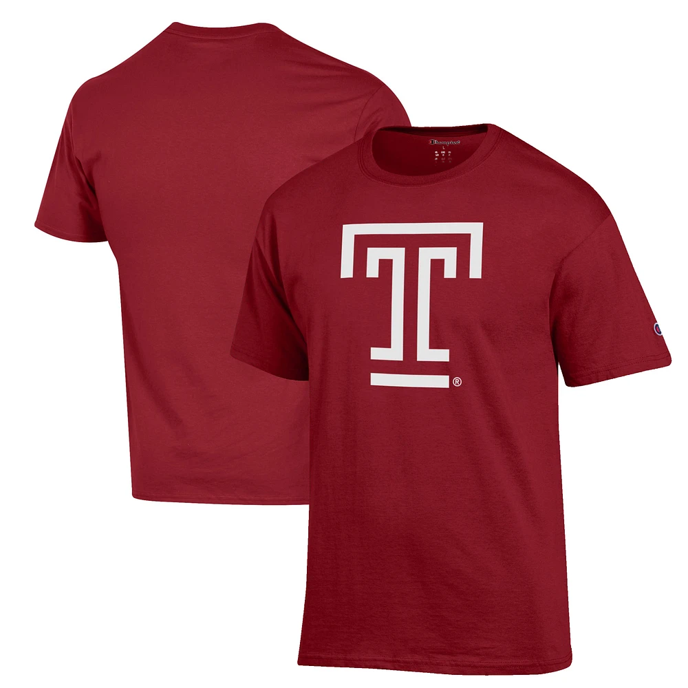 Men's Champion Cherry Temple Owls Est. Date Jersey T-Shirt