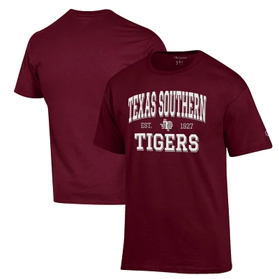 Men's Champion Maroon Texas Southern Tigers Est. Date Jersey T-Shirt