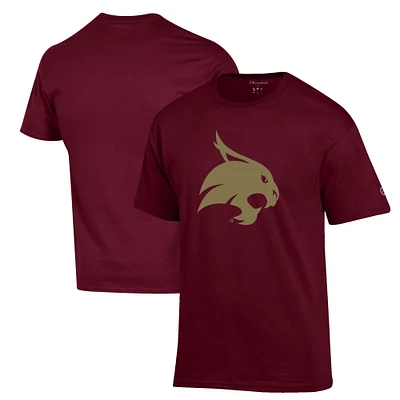 Men's Champion Maroon Texas State Bobcats Primary Jersey T-Shirt