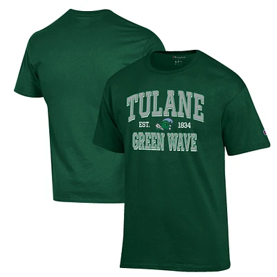 Men's Champion Green Tulane Wave Est. Date Jersey T-Shirt