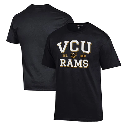 Men's Champion Black VCU Rams Est. Date Jersey T-Shirt