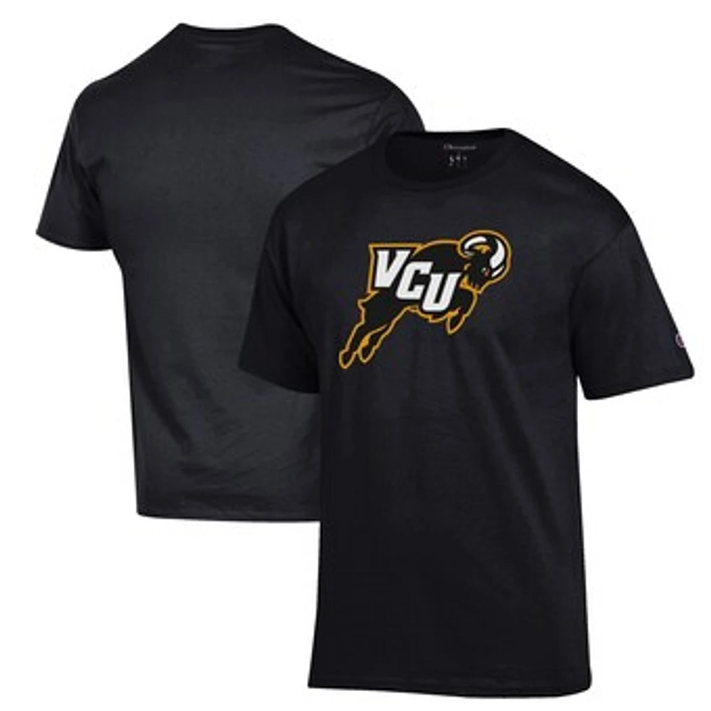 Men's Champion Black VCU Rams Primary Jersey T-Shirt