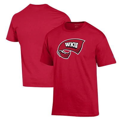 Men's Champion Red Western Kentucky Hilltoppers Primary Jersey T-Shirt