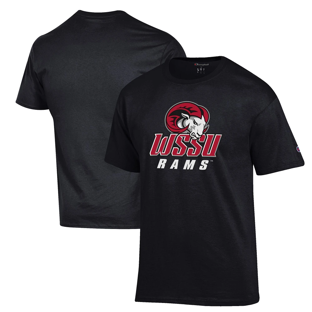 Men's Champion Black Winston-Salem State Rams Primary Jersey T-Shirt